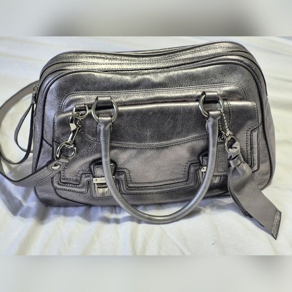 Coach Poppy Collection Vintage -Silver Metallic Bag - Picture 14 of 16